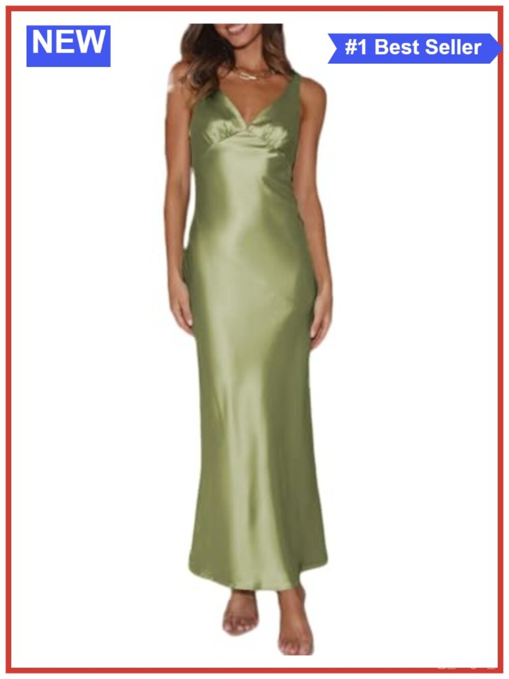 Satin V-Neck Backless Maxi Dress Sleeveless Formal Bridesmaid